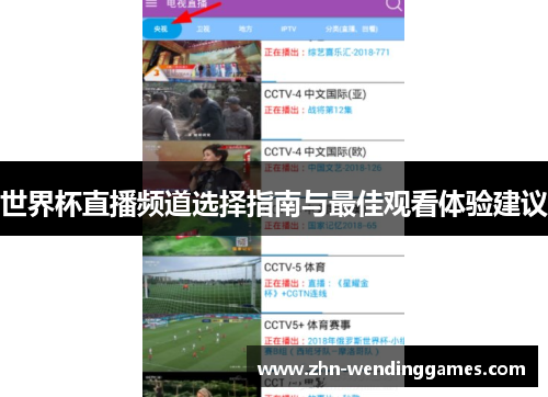 世界杯直播频道选择指南与最佳观看体验建议